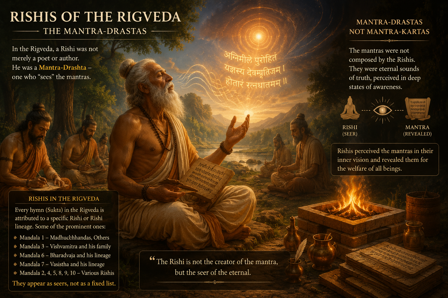 The ancient seers of the Rigveda — the mantra-drashtas.